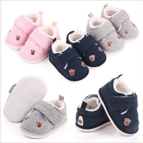 Fashion Autumn Winter Baby Shoes Newborn Rubber Sole First Walkers Toddler Cotton Shoes Girls Boys Anti-slip Casual Shoes