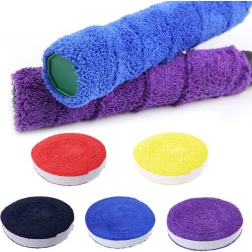 Soft Breathable and High Quality 1 Reel 10M Towel Glue Grip Badminton Tennis Racket Overgrips Non-Slip Sweat Band Grip Tape