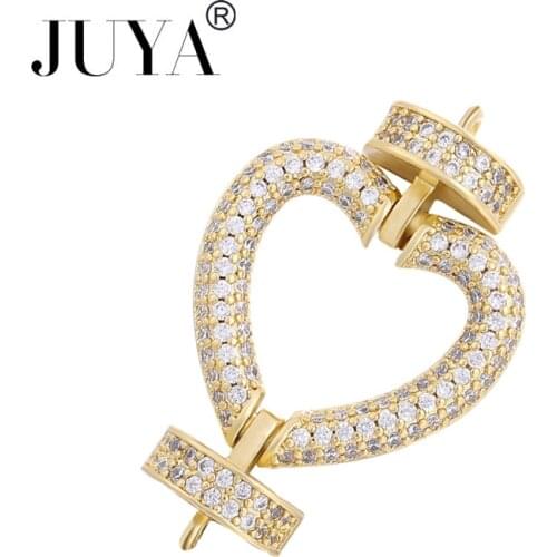 JUYA New DIY Fastener Clasps Connectors For Bracelets Making Cubic Zirconia Charm Hooks Handmade Jewelry Findings Accessories