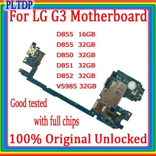 For LG G3 D855 D850 D851 D852 VS985 Original Motherboard Factory Unlocked Mainboard With Chips Android OS System Logic Board