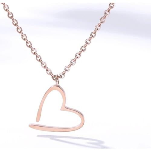 Heart Pendant Necklaces for Womens Stainless Steel Necklace Romantic Jewelry Gold Color Wedding Girlfriend Bridesmaid Gifts 2020