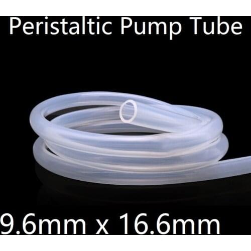 Peristaltic Pump Tube ID 9.6mm x 16.6mm OD Soft Silicone Hose Wall 3.5mm Flexible Drink Water Connect Pipe Nontoxic Transparent