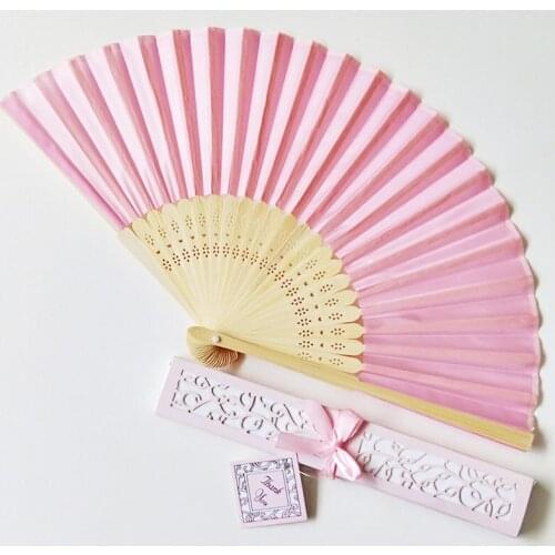Personalized Luxurious Silk Fold hand Fan in Elegant Laser-Cut Gift Box +Party Favors/wedding Gifts 100 pcs/lot #$362