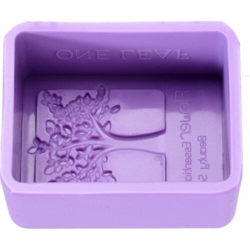 Rectangle Silicone Soap Mold Life Tree For Making Cakes Soap Chocolate Pudding Manual DIY Handmade Soap Mould