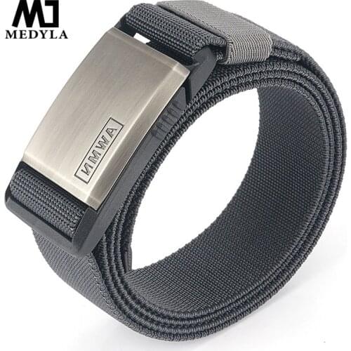 Medyla 2020 new mens belt metal nylon magnetic buckle tactical belt fashion casual mens elastic belt