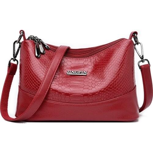 Luxury Women Leather Handbags Female Serpentine Soft Leather Shoulder Bag Women Leather Messenger Crossbody Bags Sac A Main New