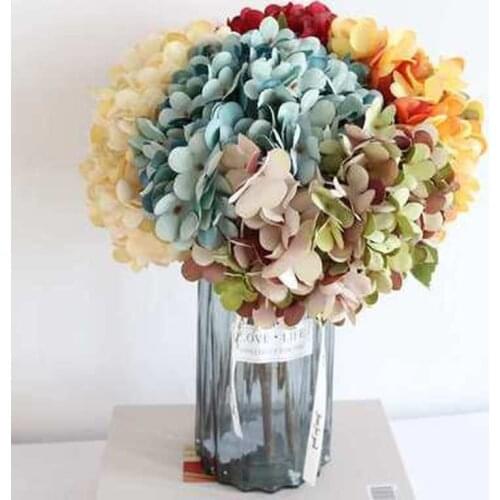 Single Hydrangea Artificial Flower Autumn Single Plant Artificial Flower Indoor Living Room Decoration Table Flower Artificial