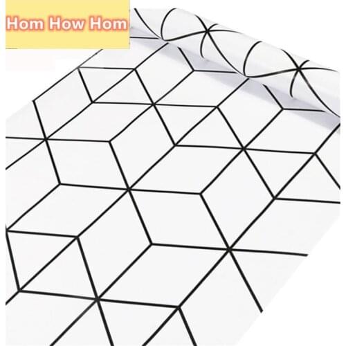 Home Black and White Peel and Stick Hexagon Self Adhesive Geometric Wallpaper Wall Paper Drawer Liner Roll for Home Use