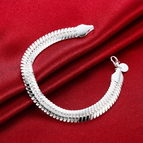 Silver color 10MM Snake 21.5cm Noble wedding for WOMEN MEN noble solid fashion jewelry gifts Mens chain jewelry Bracelet H231