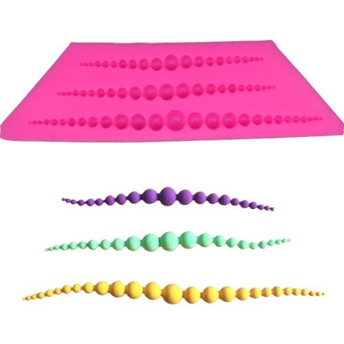 Pearl chain Shape fondant silicone mold kitchen baking chocolate pastry candy Clay making cupcake lace decoration tools FT-0144