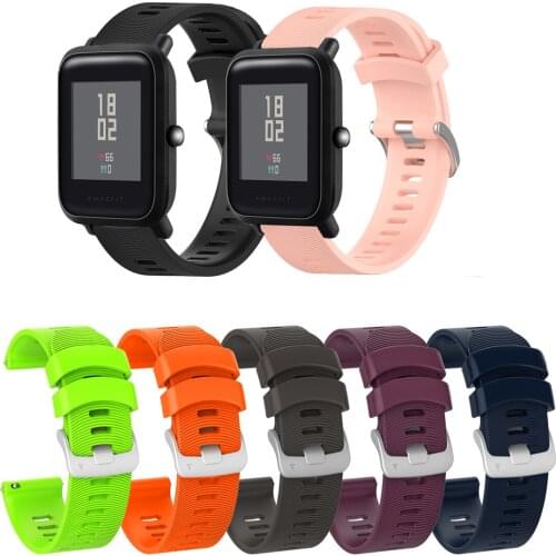 20mm Silicone Watch Wrist Strap Band for Huami Amazfit Bip Lite S band Bip U strap for Amazfit GTS /GTS 2 2E mini