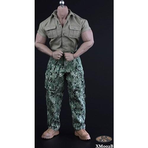 XM02A B 1/6 Scale Explorer Male Shirt Pants Clothing Set for 12" Male action figure body Fit M34 M35 Muscle Body