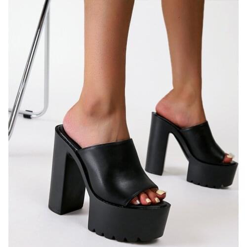 Womens Slippers 2021 Fish Mouth Shoes Waterproof Platform Thick Bottom Thick Heel Simple Nightclub High Heel Sandals