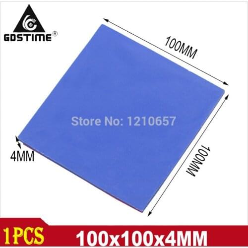 1pcs 100mm x 100mm x 4mm PC CPU VGA Conductive Silicone Thermal Pads Pad 100x100x4MM