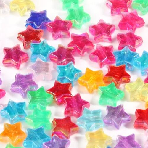 100/200pcs Multicolour Acrylic Star Shape Flower Mixed Plated Beads for Children Beads for Jewelry Making DIY Bracelet wholesale