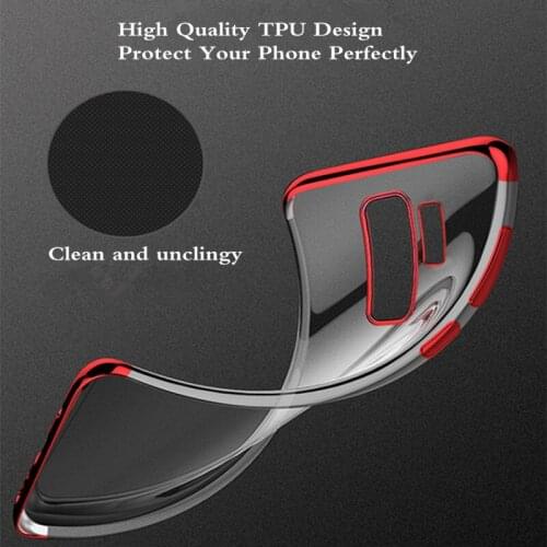 100pcs Electriplating Soft TPU Clear Back Phone Case For Samsung A10 A20 A30 A20E A40 A50 A60 A70 A80 A90 M10 M20 M30