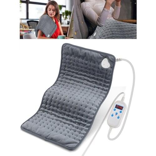 4 Level 120W Electric Heating Pad Timer For Shoulder Neck Back Spine Leg Pain Relief Winter Warmer 60x30cm EU/US