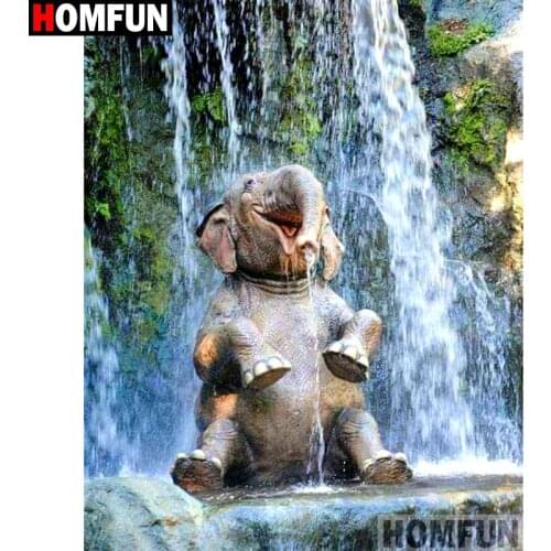 HOMFUN Full Square/Round Drill 5D DIY Diamond Painting " Animal elephant" 3D Diamond Embroidery Cross Stitch Home Decor A18856