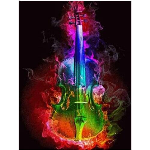 Full Square/Round Drill 5D DIY Diamond Painting Flame guitar picture Rhinestones Embroidery beads Cross Stitch mosaic Home Decor