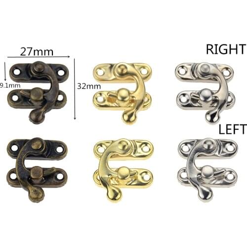 Bronze Yellow White Three Colors 27*32mm Hidden Buckle Packaging Box Accessories Wooden Box Buckle Horn Lock