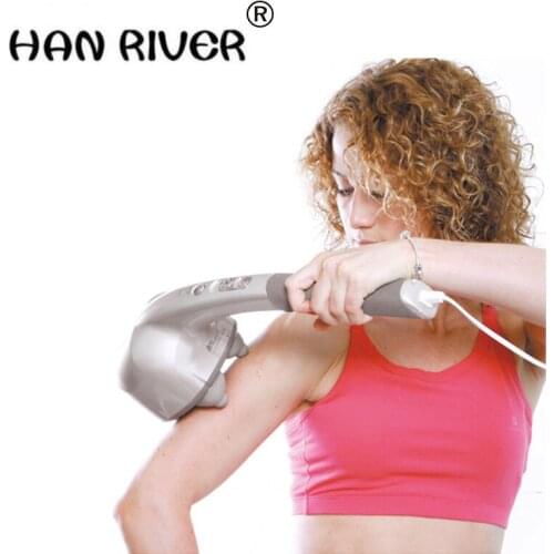 Electric 4 hands massager stick household vibrates vibrating hammer Multi-function full-body vibratory massage hammer with neck