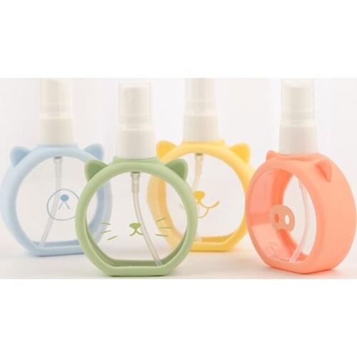 10Pcs/Set 55ml Empty Spray Bottles with Silicone Cover Cartoon Animal Fine Mist Plastic Small Refillable Perfume Makeup Liquid C