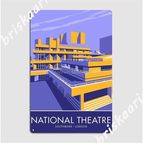 The National Theatre South Bank London Metal Sign Plaques Club Bar Printing Cinema Living Room Tin Sign Poster