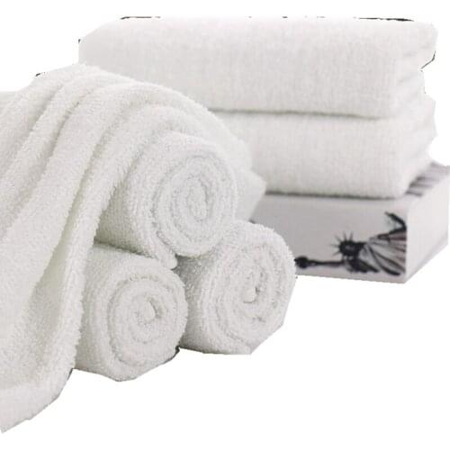 Pure Cotton Soft Terry White Towel Hotel Bathroom Towel Set 5-10 pcs 32*72cm TJ4902