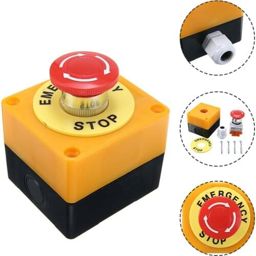 Red Sign Mushroom Cap Push Button Switch Explosion-proof Emergency Stop Push Button Switch 1 NO 1NC 660V