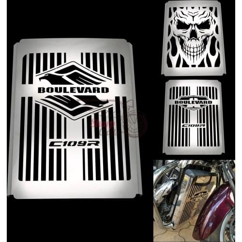 Motorcycle Radiator Caps Grill Guard Skull Protector Water Tank Cooler Cover For Suzuki Boulevard C109R C109 R Intruder VLR 1800