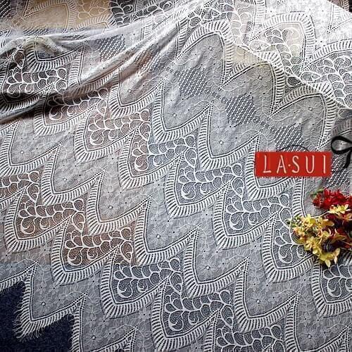 LASUI 1.5m*3m =1 piece High quality eyelash lace fabric beautiful dress veil shawl DIY accessories soft C0132