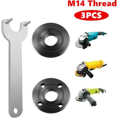 M14 Thread 115mm/125mm Angle Grinder Inner Outer Flange Nut Set Tool W/ Wrench Replacement For Milwaukee Bosch Metabo Makita
