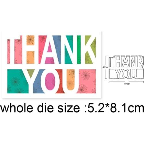 Word Letter Thank You Metal Cutting Dies Stencils for Scrapbooking dies Embossing Die Cuts Crafts Paper Stamps and Dies New 2020