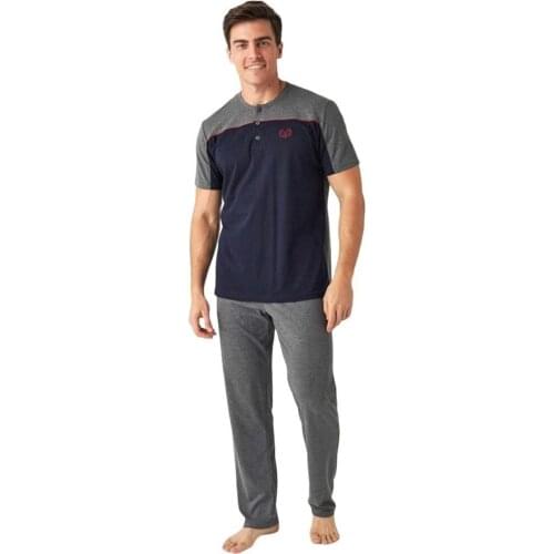 Mode Collection Casual Short Sleeve Mens Pajamas Set