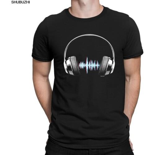 HEADPHONES EQUALISER Mens Music T-Shirt DJ Electronic Rock Rave Dance Retro Top Cartoon t shirt men Unisex New Fashion