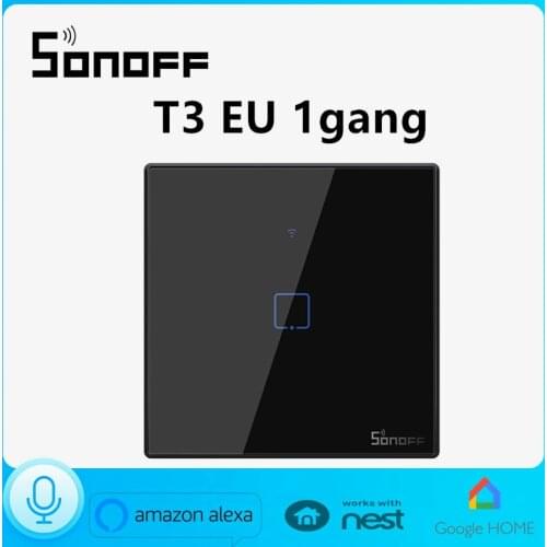 SONOFF T3EU1C Wifi Touch Wall Light Switch With Border 433 RF/Voice/APP Remote Control Works With Alexa Voice Smart Home