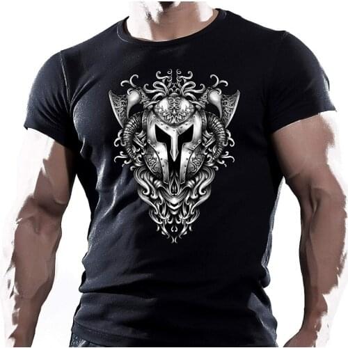 Viking Helmet Wings Fighting Workout Motivation New 2019 Popular Famous Brand Brand High-Quality O Neck Shirt