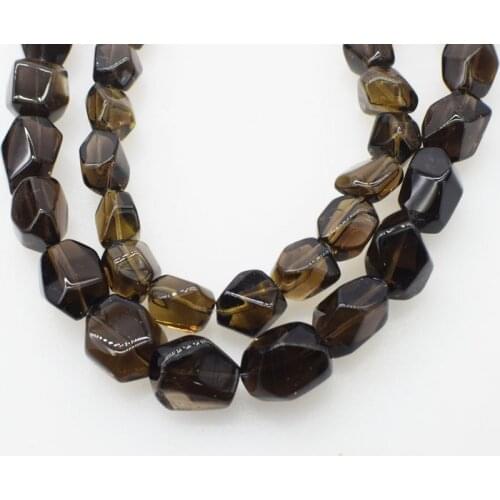 Loose beads Smoky Quartz baroque faceted 15/20mm 15" for DIY jewelry making FPPJ wholesale nature gemstone coral