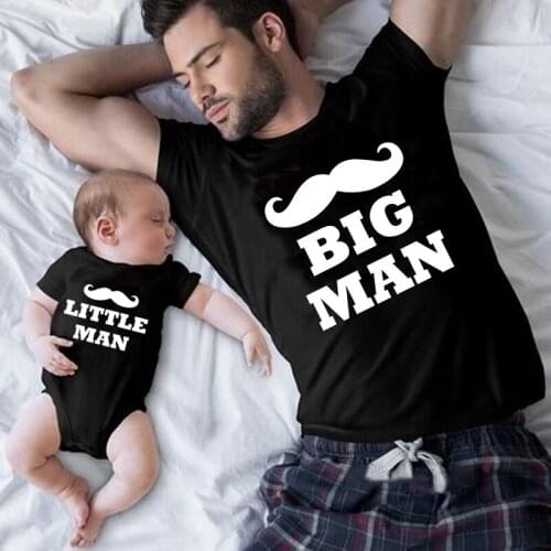 Family Matching Clothes Father Son Matching Tshirt Big Man Little Man Daddy And Me Outfits Baby Boy Kids Tees Fathers Day Gift