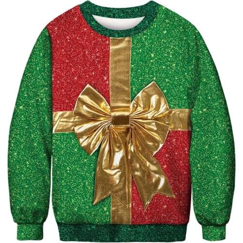 Autumn Unisex Casual 3D Pattern Print Long Sleeve Round Neck Sweater Funny Pullover Christmas Digital Print Top Sweatershirts