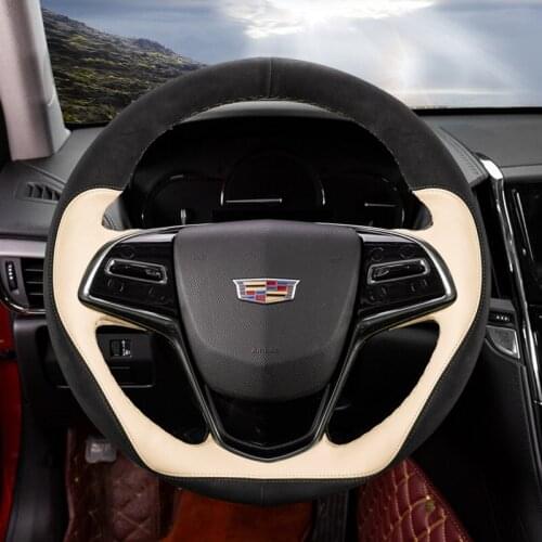 Suitable for Cadillac atsl XT6 srx xts ct6 xt5 XT4 CT5 hand stitched suede steering wheel cover leather grip cover