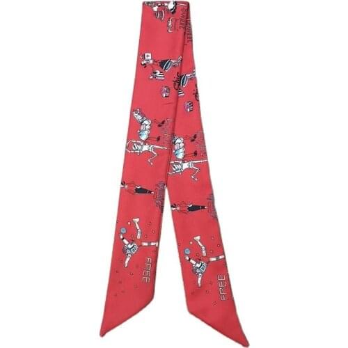 Casual Women Bag Scarf Summer Ladies Small Silk Scarf Variety Printing Headband And Turban Wrist Towel Lady Neck Scarf G59