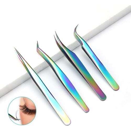 Professional Makeup Eyelash Tweezers Volume Eyelash Extension Tweezer Rainbow Eyebrow Tweezers Excellent Closure