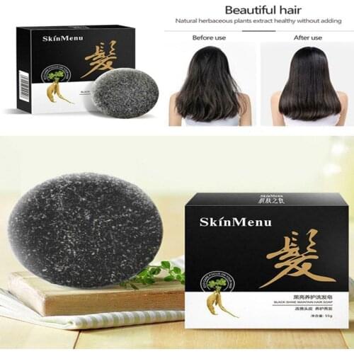Professional Black Hair Shampoo Conditioner Solid Hair Darkening Shampoo Bar Hair Care Natural Organic Soap