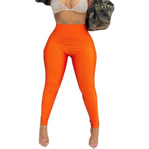 Sexy Party Club Pants Womens Summer 2021 Solid High Waist Slim Stretch Zipper Pencil Pants Female Fashion Streetwears