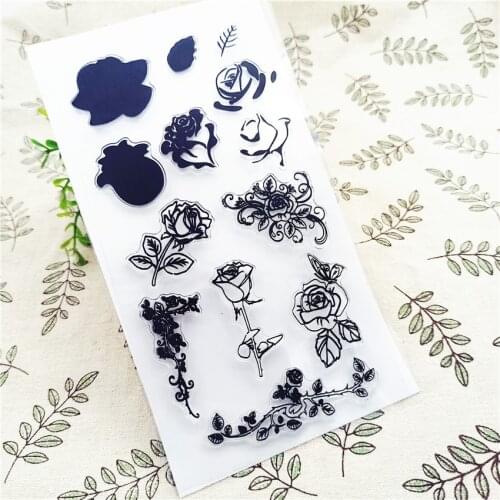 11*20CM Hot sale rose Transparent Clear Stamps / Silicone Seals Roller Stamp for DIY scrapbooking photo album/Card Making