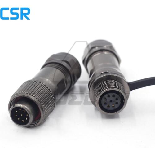 ST12 7pin Metal waterproof connector IP67 Industrial equipment power cable connection plug and socket