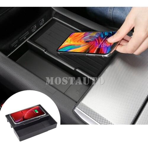 The Phone With QI Wireless Charging For Audi A6 A7 Wireless Car Charger Phone Fast Charger Storage Box 2019-2021