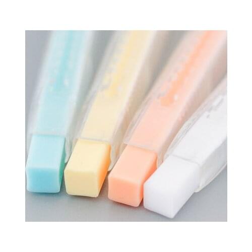 Creative Pen-shaped Pressed Retractable Pencil Eraser Painting Dust-free Writing Rubber Eraser Painting Art Stationery Supplies