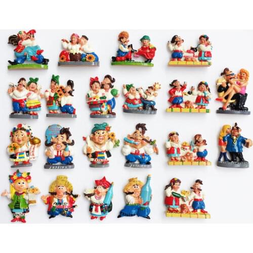 Ukraine Amorous Feelings 3D Cute Doll Fridge Magnets Tourist Souvenirs Refrigerator magnet Decoration Articles Handicraft